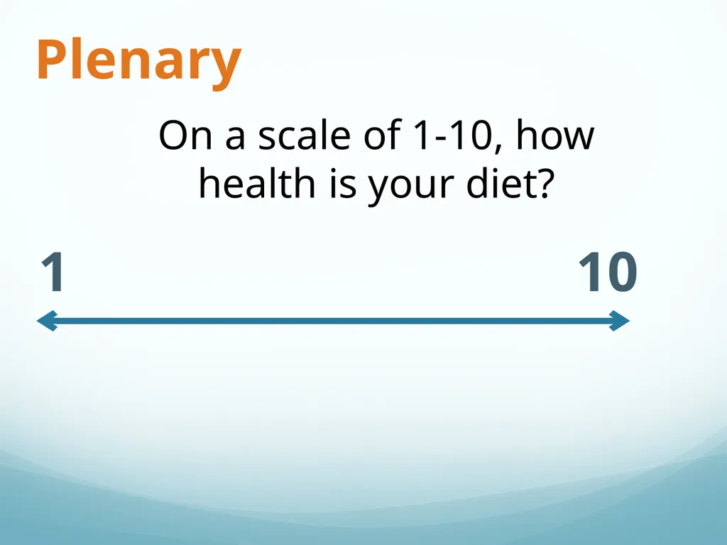 Year 7 – PSHE Topic 10 Healthy Life Eating Well - slide 12 of 12