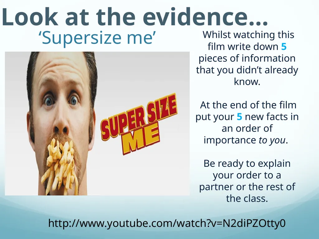 Year 7 – PSHE Topic 10 Healthy Life Eating Well - slide 10 of 12