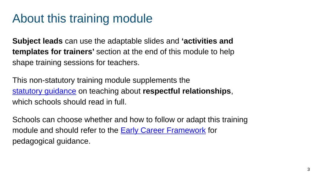 Teaching respectful relationships (primary), - slide 3 of 90