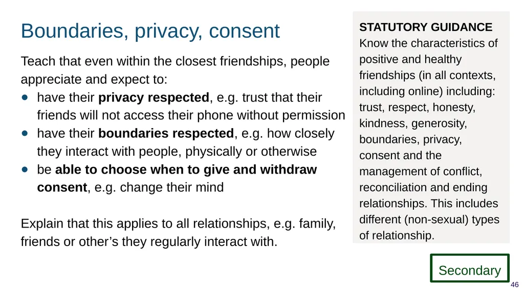 Teaching respectful relationships (primary), - slide 46 of 90