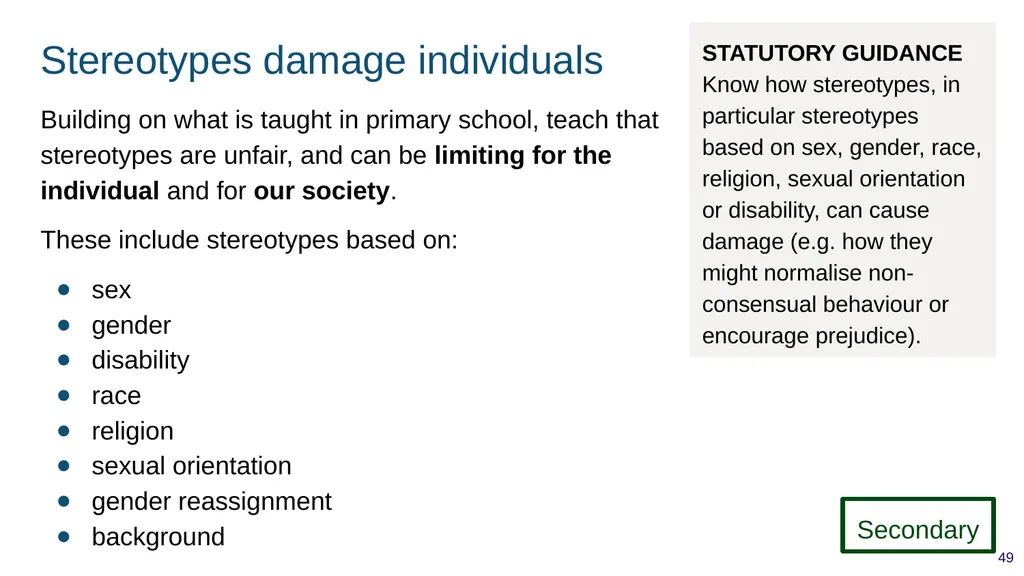 Teaching respectful relationships (primary), - slide 49 of 90