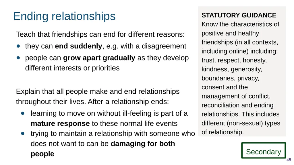 Teaching respectful relationships (primary), - slide 48 of 90