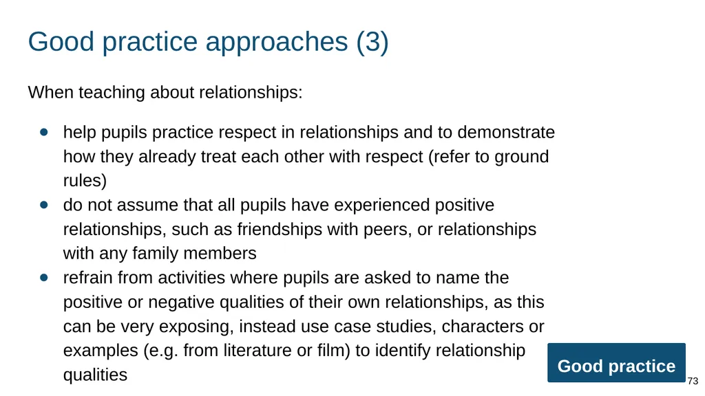 Teaching respectful relationships (primary), - slide 73 of 90