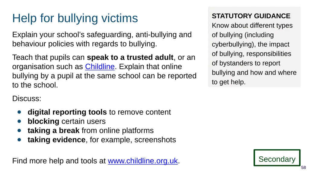 Teaching respectful relationships (primary), - slide 58 of 90