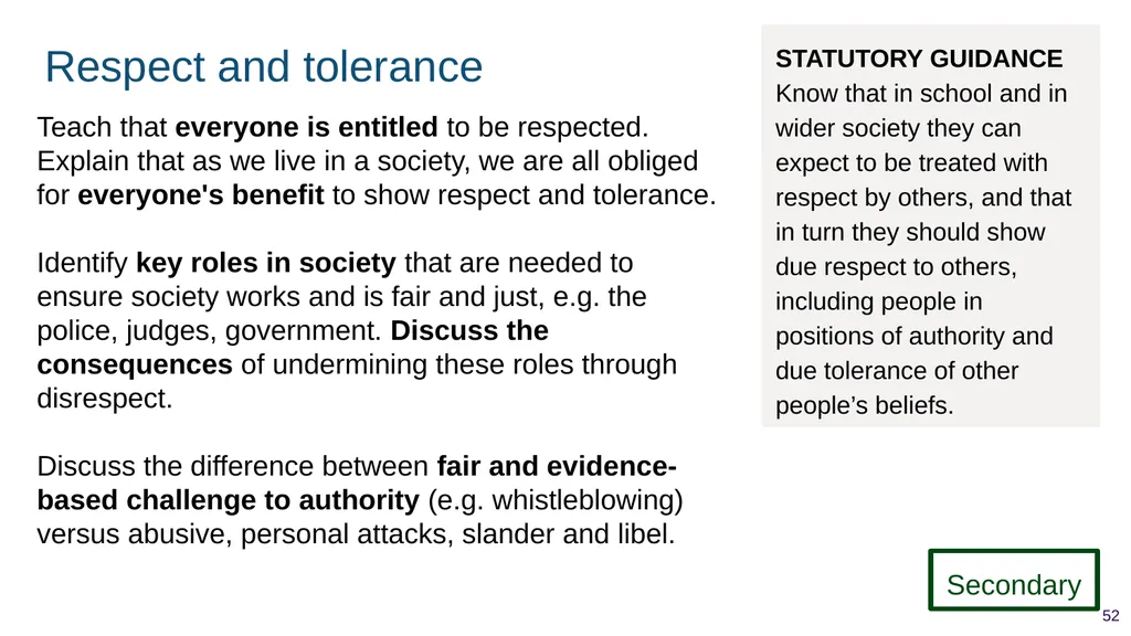 Teaching respectful relationships (primary), - slide 52 of 90