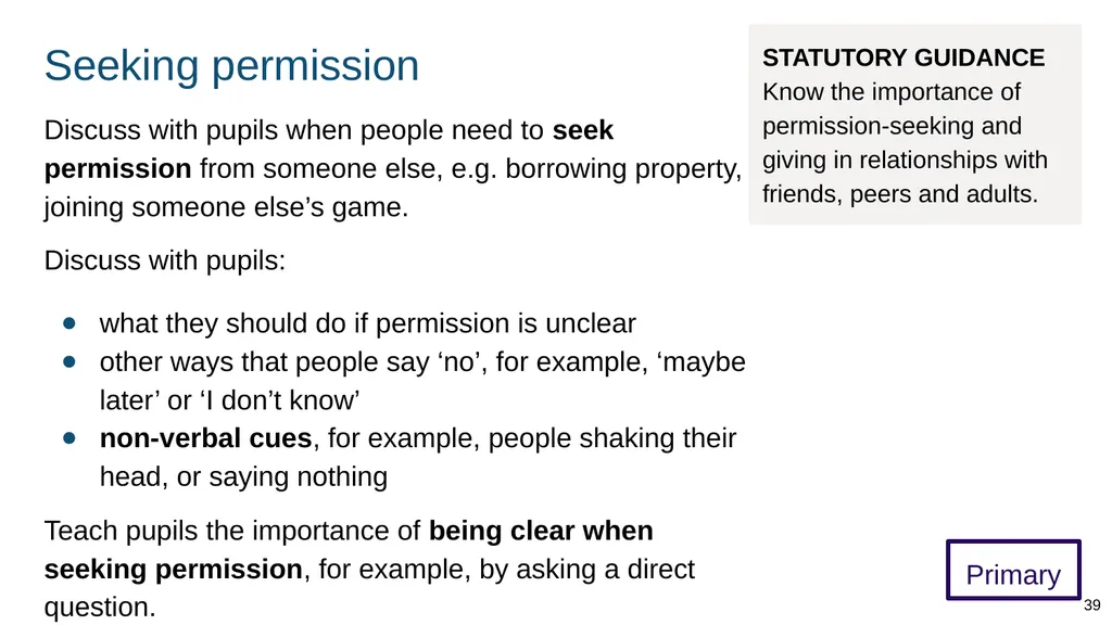 Teaching respectful relationships (primary), - slide 39 of 90