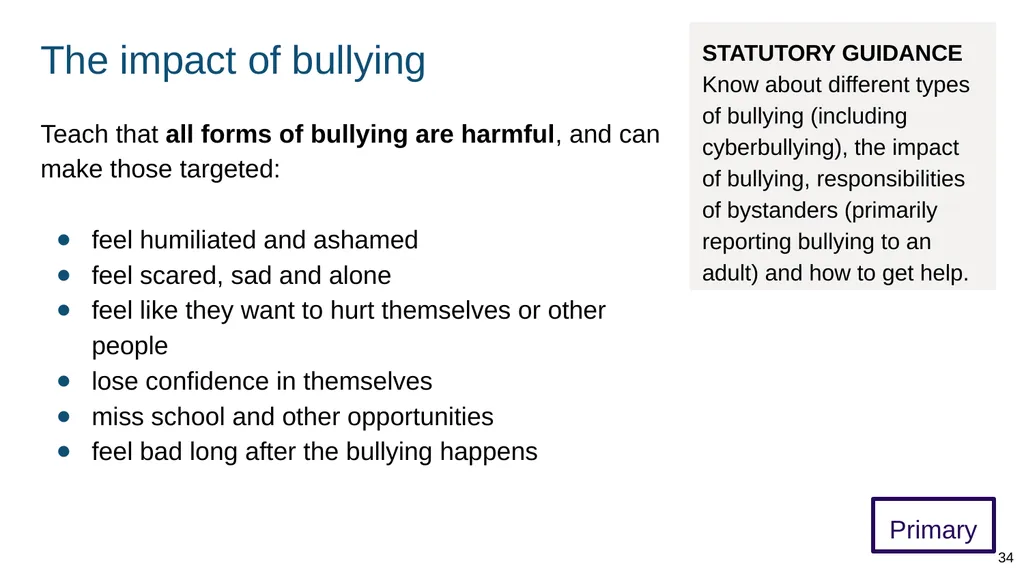 Teaching respectful relationships (primary), - slide 34 of 90