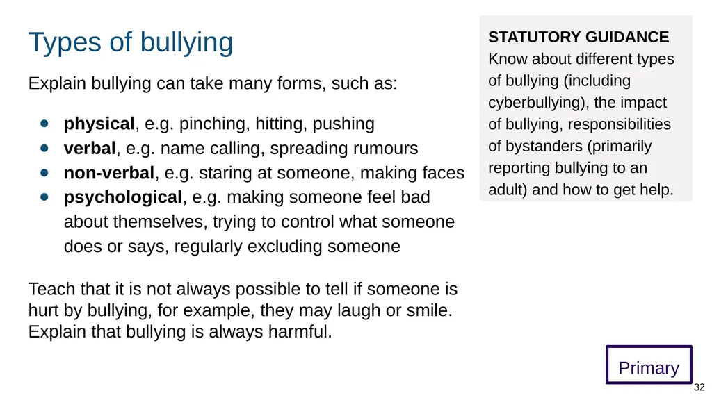 Teaching respectful relationships (primary), - slide 32 of 90