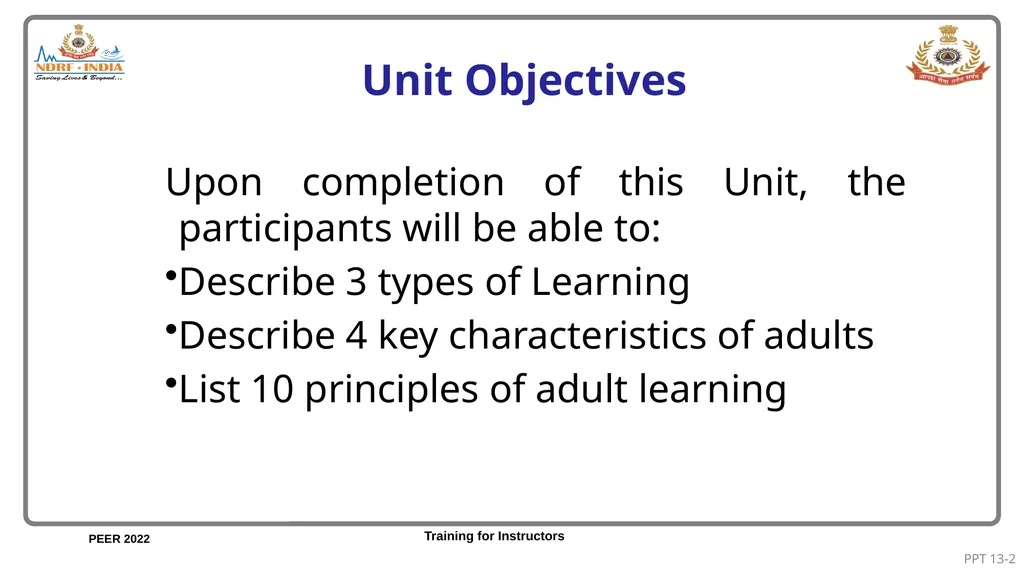 Unit 13: Concepts in Adult Learning Unit - slide 2 of 15