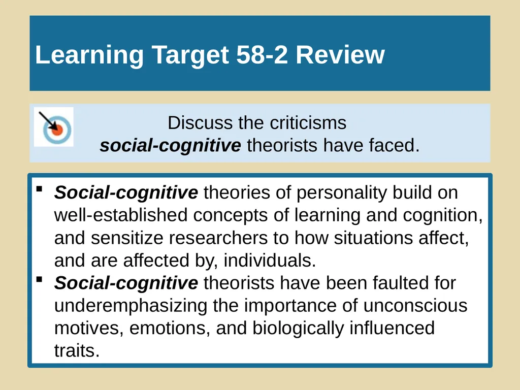 Unit 10 Personality Module 58 Social-Cognitive - slide 19 of 19