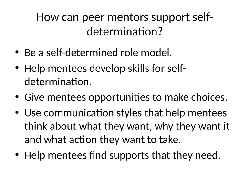 Peer Mentor Training October, 2010 Thinking about - slide 5 of 10