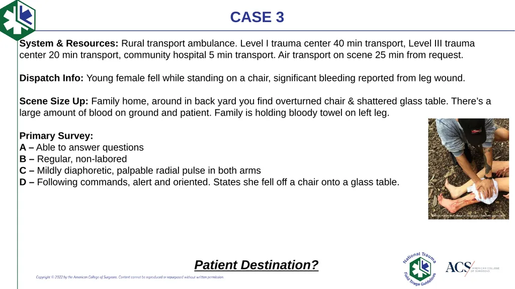 Case-Based Triage Scenarios Target Audience: New - slide 15 of 35