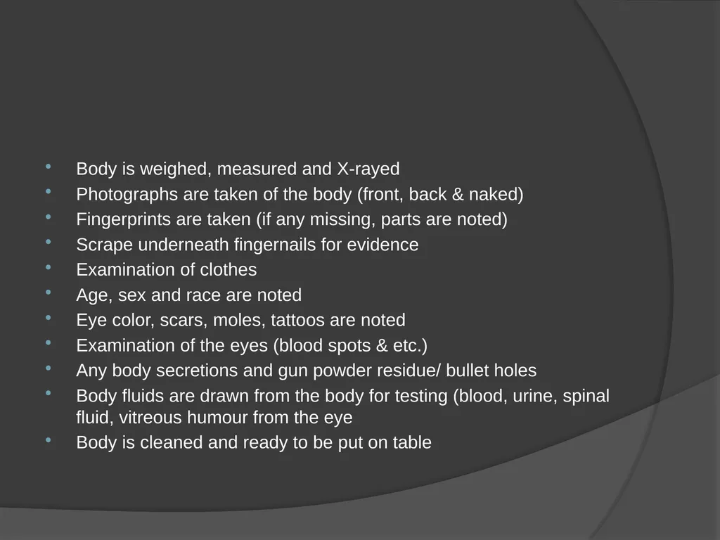 AUTOPSIES Autopsy; also called necropsy, - slide 10 of 21