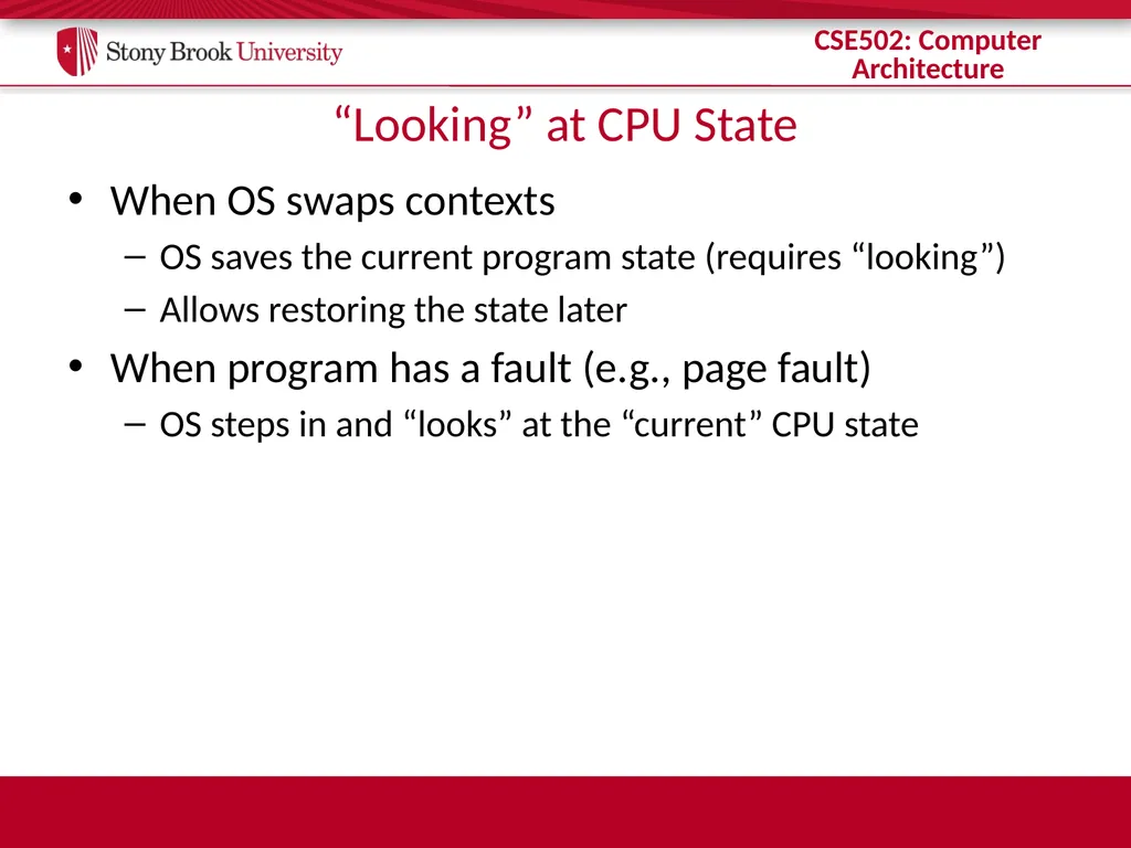 CSE 502: Computer Architecture Instruction Commit - slide 4 of 26