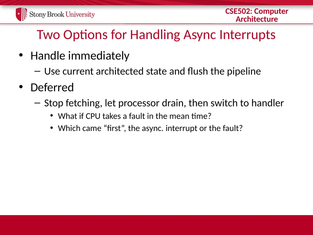 CSE 502: Computer Architecture Instruction Commit - slide 18 of 26