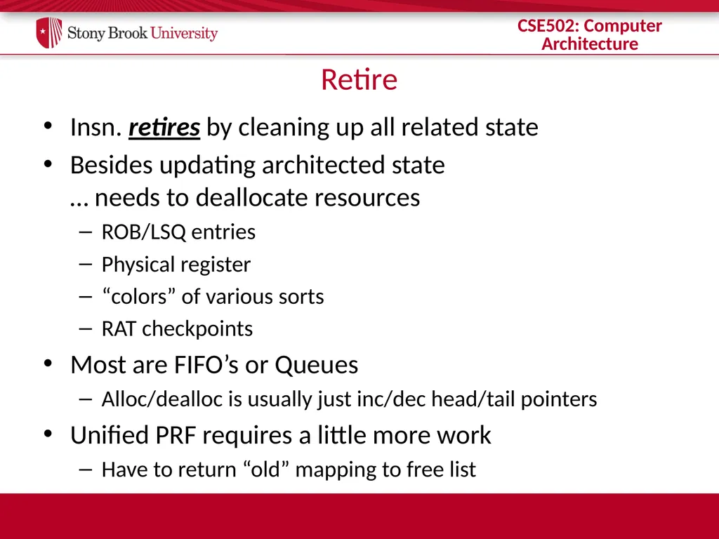 CSE 502: Computer Architecture Instruction Commit - slide 26 of 26