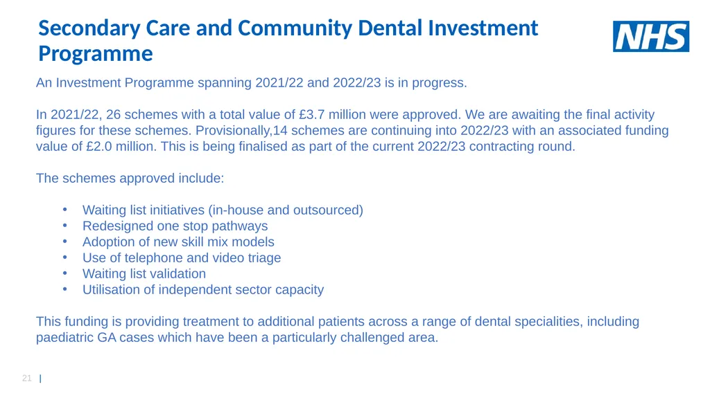 NHS England Midlands Region Dental Strategy - slide 21 of 41