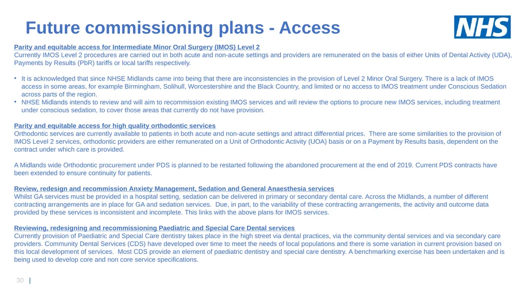 NHS England Midlands Region Dental Strategy - slide 30 of 41