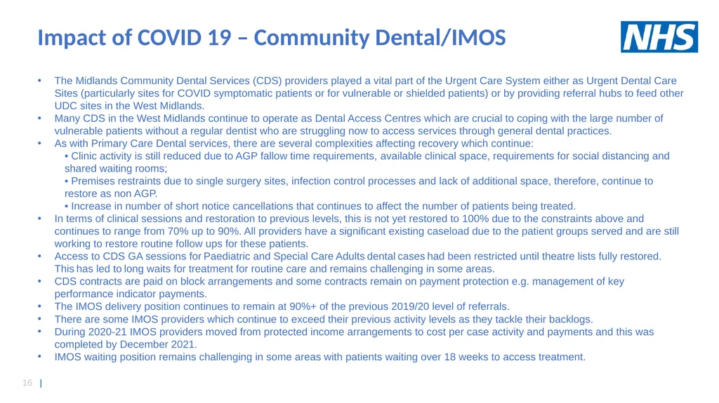 NHS England Midlands Region Dental Strategy - slide 16 of 41