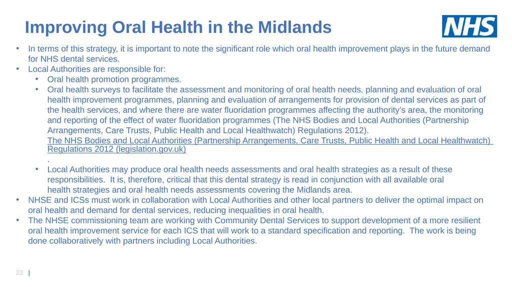 NHS England Midlands Region Dental Strategy - slide 23 of 41
