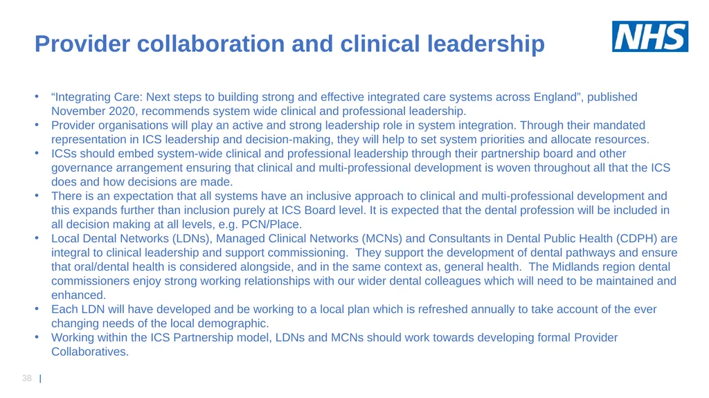 NHS England Midlands Region Dental Strategy - slide 38 of 41