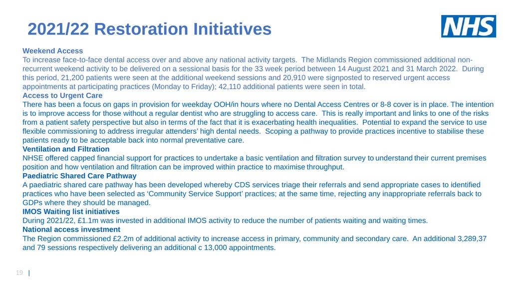 NHS England Midlands Region Dental Strategy - slide 19 of 41