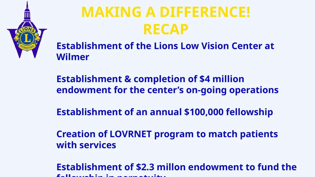 Lions Vision Research Foundation Multiple District - slide 9 of 14