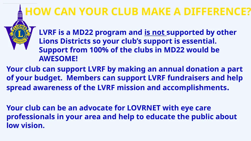 Lions Vision Research Foundation Multiple District - slide 12 of 14