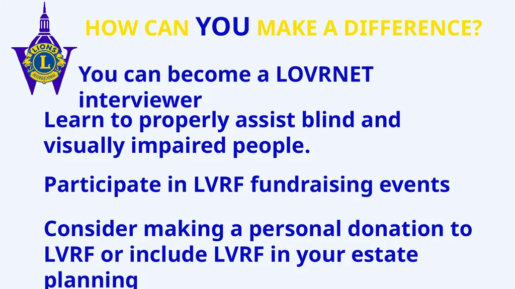 Lions Vision Research Foundation Multiple District - slide 13 of 14