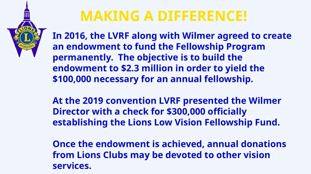 Lions Vision Research Foundation Multiple District - slide 8 of 14
