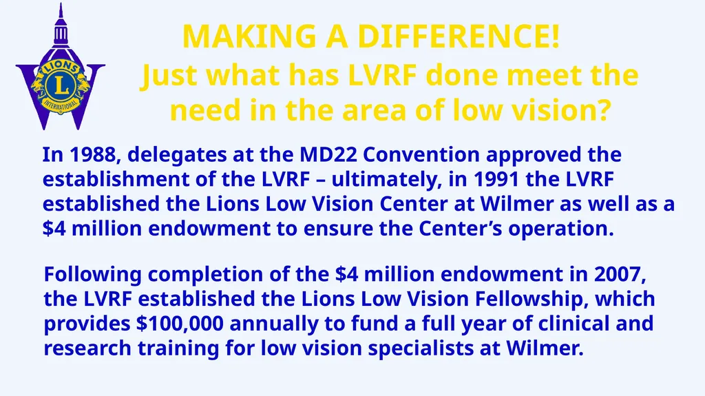 Lions Vision Research Foundation Multiple District - slide 6 of 14