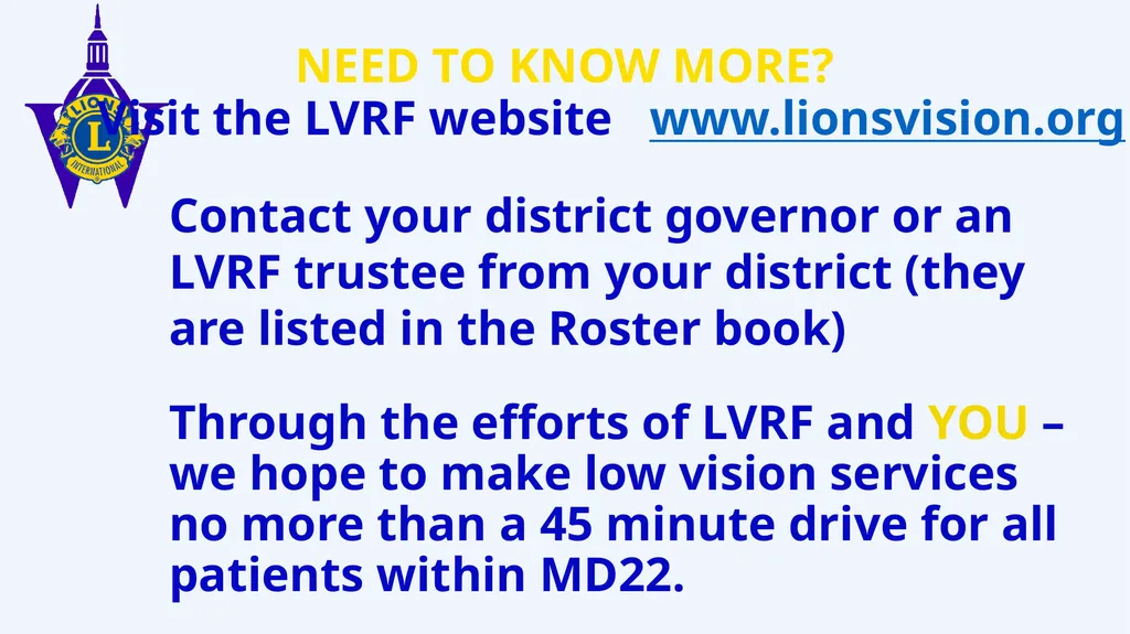 Lions Vision Research Foundation Multiple District - slide 14 of 14