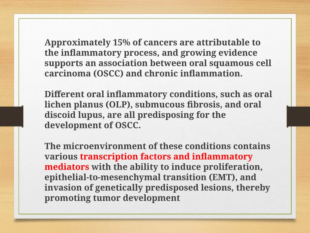 Role of Inflammation in Oral cancer - slide 21 of 35