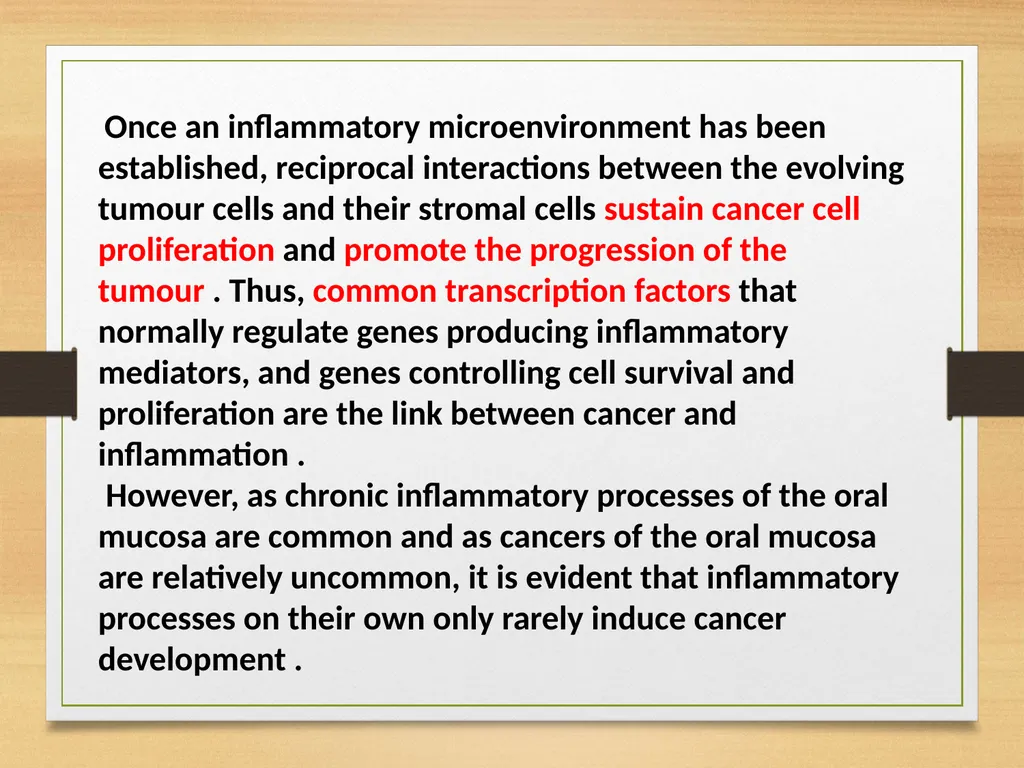 Role of Inflammation in Oral cancer - slide 5 of 35