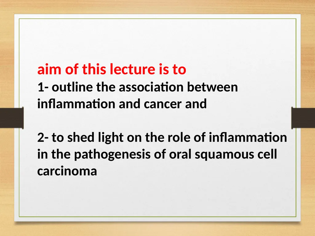Role of Inflammation in Oral cancer - slide 6 of 35