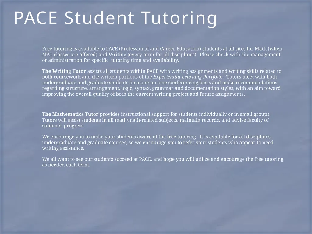 Welcome to Barry University! PACE - Professional - slide 8 of 14