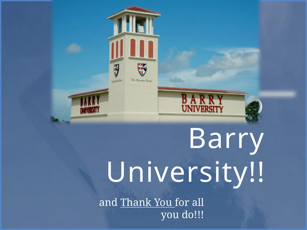 Welcome to Barry University! PACE - Professional - slide 14 of 14