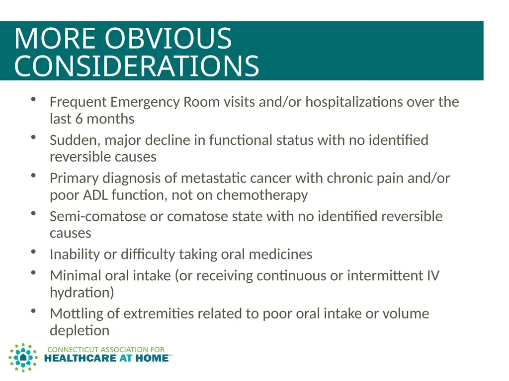 PALLIATIVE CARE & HOSPICE CARE A Comparison to - slide 31 of 35