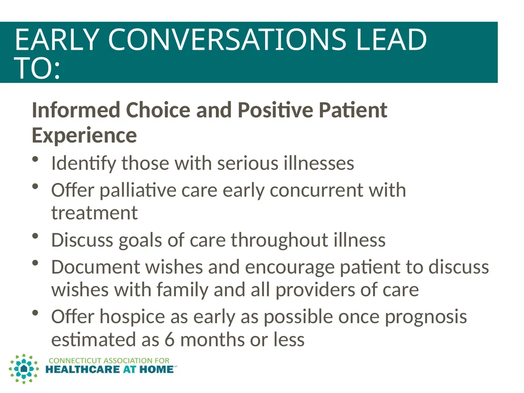 PALLIATIVE CARE & HOSPICE CARE A Comparison to - slide 32 of 35