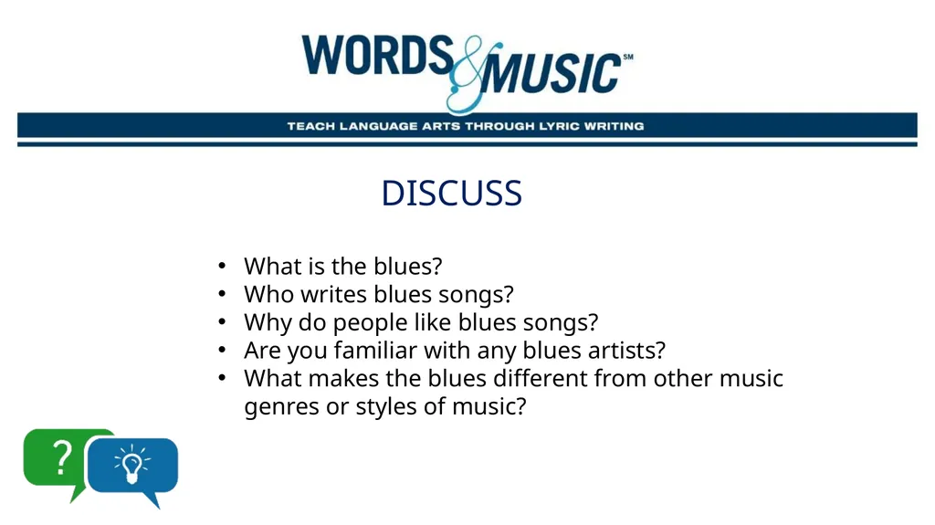 The blues Supplemental Lesson | Grades 7-12 - slide 3 of 24