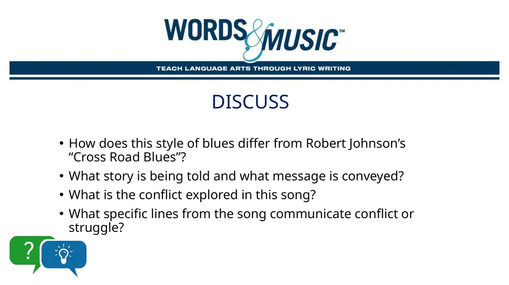 The blues Supplemental Lesson | Grades 7-12 - slide 23 of 24