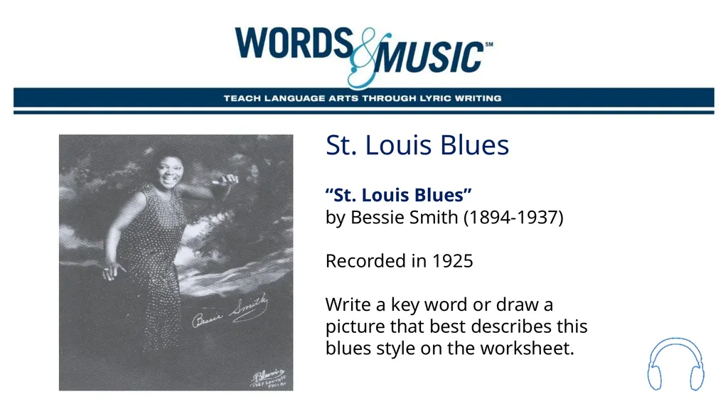 The blues Supplemental Lesson | Grades 7-12 - slide 13 of 24