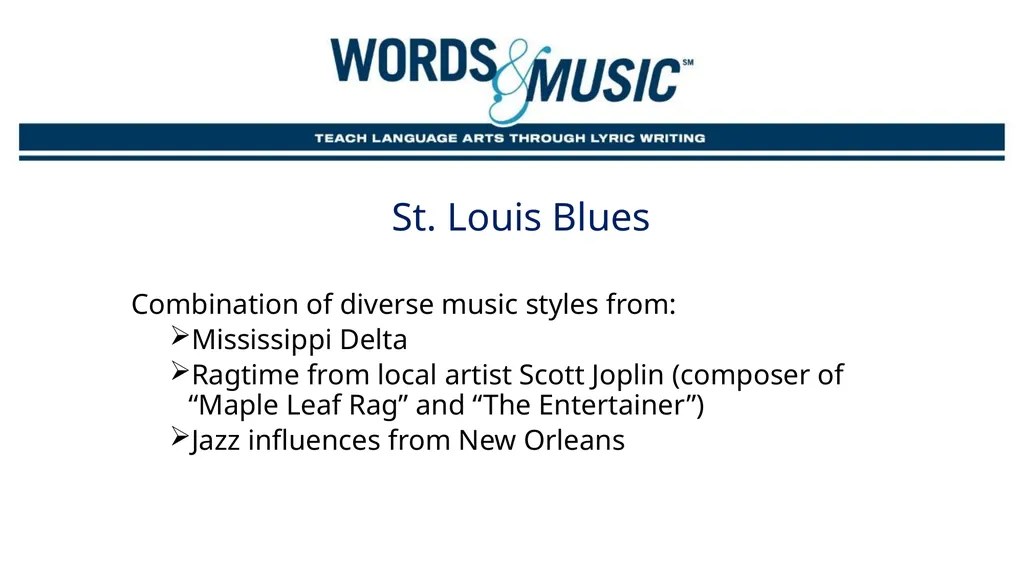 The blues Supplemental Lesson | Grades 7-12 - slide 12 of 24