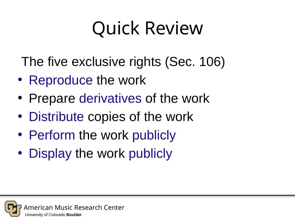 Copyright in Music and Sound Recordings - slide 5 of 30