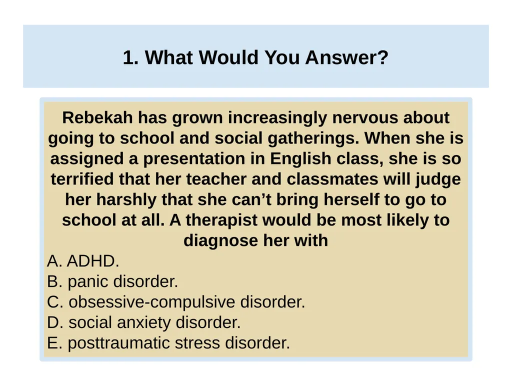Unit 12 Abnormal Behavior Module 66 Anxiety - slide 6 of 46