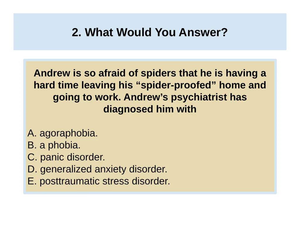 Unit 12 Abnormal Behavior Module 66 Anxiety - slide 17 of 46