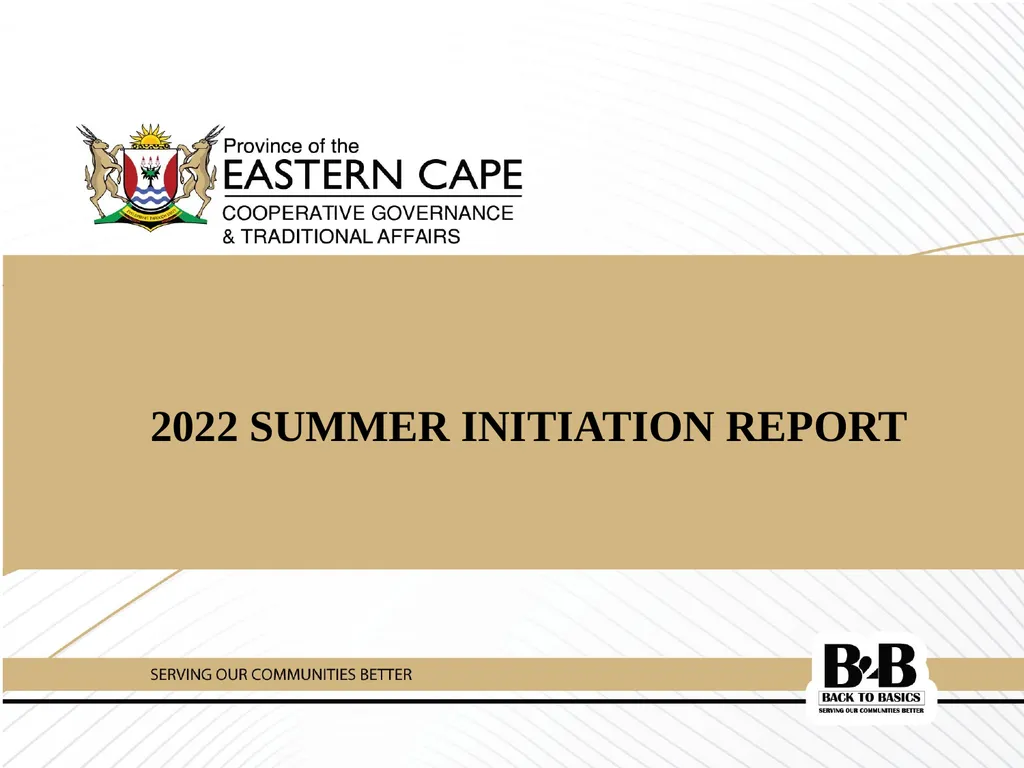 2022 SUMMER INITIATION REPORT 1 Presentation - slide 1 of 42