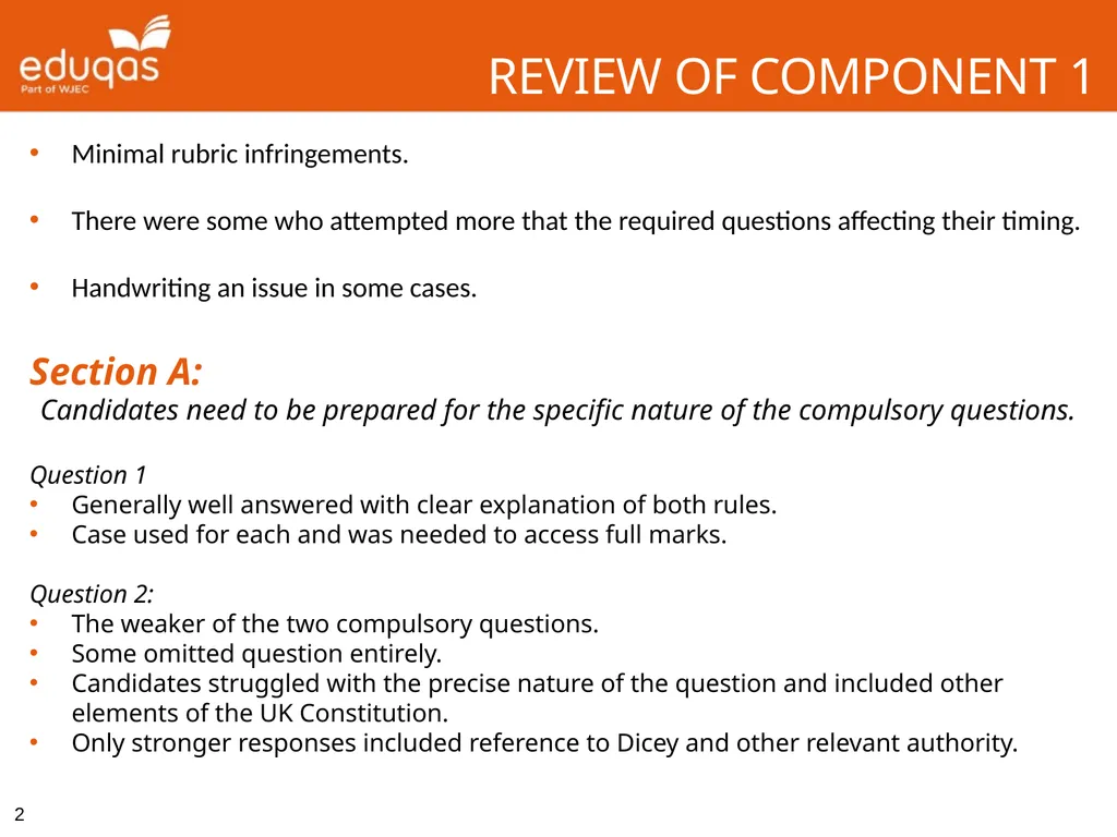 WJEC Eduqas A level Law Component 1 - Review of - slide 2 of 6