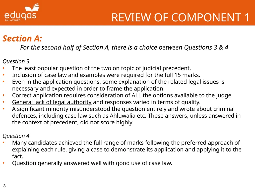 WJEC Eduqas A level Law Component 1 - Review of - slide 3 of 6