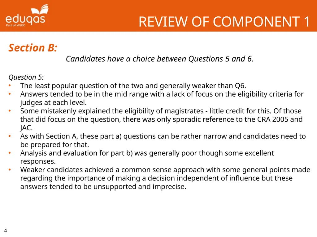 WJEC Eduqas A level Law Component 1 - Review of - slide 4 of 6